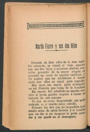 Martín Fierro y sus dos hijos