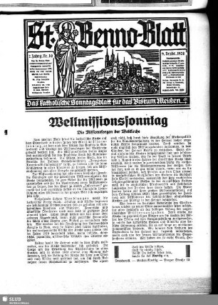 St.-Benno-Blatt : das katholische Bistumsblatt für die Diözese Meißen