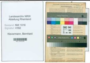 Entnazifizierung Bernhard Klevermann , geb. 16.09.1902 (Landwirt)