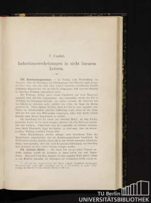 7. Capitel. Inductionserscheinungen in nicht linearen Leitern.
