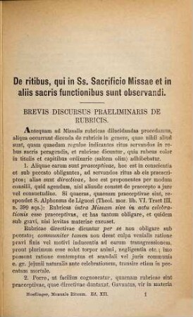 Manuale Rituum in SS. sacrificio missae et in aliis ecclesiasticis functionibus observandorum : in usum neosacerdotum ; ex rubricis, S. rit. congr. decretis ac probatissimis rubricistis