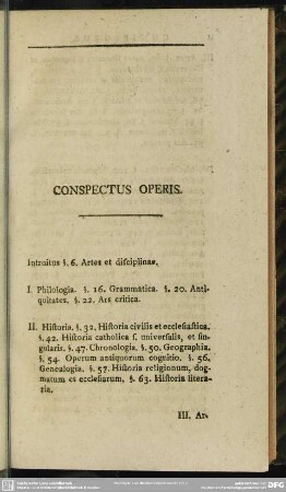 Conspectus Operis
