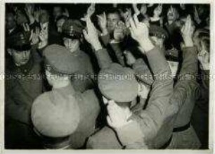 Teilnehmer an der Feier des Stahlhelm zur Reichsgründung
