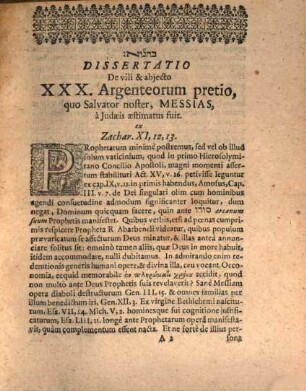 Eder hayeḳar asher yaḳar hamashiaḥ meʿal hayehudim Sive De Vili Illo Et Abiecto XXX. Argenteorum Pretio, Quo A Judaeis Messias Aestimatus Est, Ex vaticinio Zach. XI, v. 12. 13. collato cum Matth. cap. XXVII,9. Dissertatio
