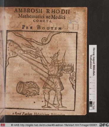 Ambrosii Rhodii Mathematici ac Medici Cometa Per Bootem