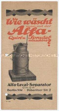 Wie wäscht man mit der Alfa-Quirl- und -Sprudelmaschine?