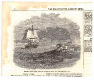 Rescue of Capt. Baker and a seaman by the royal mail steamer "England"
