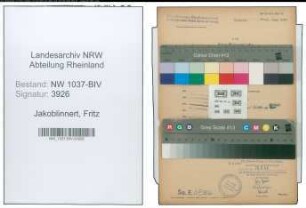 Entnazifizierung Fritz Jakoblinnert , geb. 10.09.1899 (Steuersekretaer)