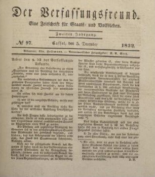 № 97. Cassel, den 5. December 1832.