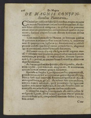 De Magnis Coniunctionibus Planetarum.