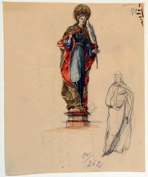 Entwurfszeichnung für eine Figur: Maria