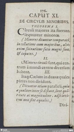 Caput XI. De Circulis Minoribus
