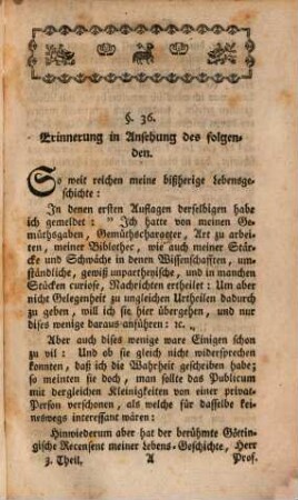 Lebens-Geschichte Johann Jacob Mosers Königlich-Dänischen Etats-Raths von ihm selbst beschrieben. Dritter und letzter Theil