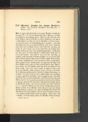 Freuden des jungen Werther's.