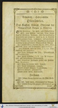 Schwäbisch-Oesterreichische Ober-Aemter.