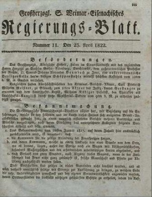 Nr. 11 : 23. April 1822
