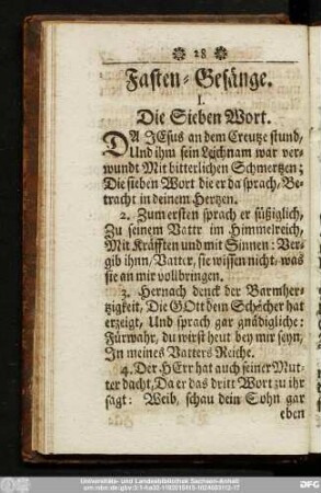 Fasten-Gesänge.