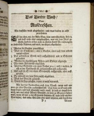 Das Vierdte Buch / Vom Ausdreschen.