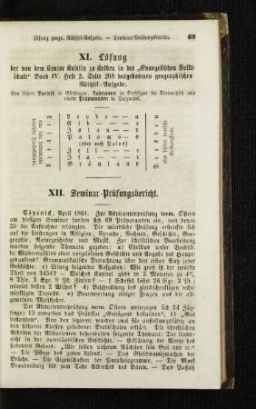 Seminar-Prüfungsbericht