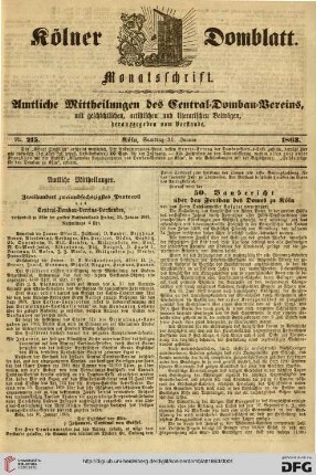 Kölner Domblatt: amtliche Mittheilungen des Central-Dombau-Vereins