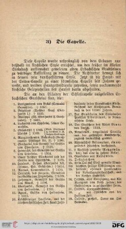 3) Die Capelle