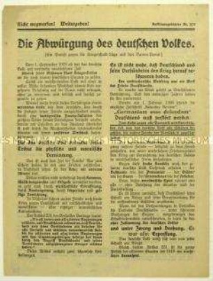 Flugblatt der Deutschen Erneuerungs-Gemeinde zur Kriegsschuldfrage und zum Dawes-Plan