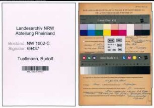Entnazifizierung Rudolf Tuellmann, geb. 08.02.1872 (Fabrikant)