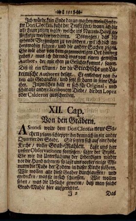 XII. Cap. Von den Gräbern.