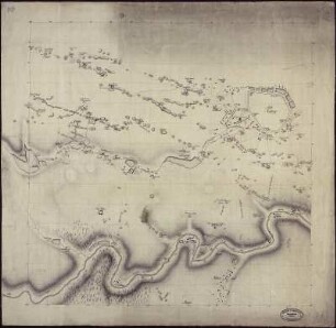 Haldenriss um Freiberg und Umgebung, kolorierte Handzeichnung, um 1800