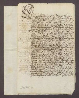 Peter Dengel und Hans Georg Weiluf zu Wiesloch verschreiben sich gegenüber der Landschreiberei Heidelberg wegen 50 Gulden Kapital.