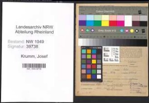 Entnazifizierung Josef Krumm , geb. 15.08.1912 (Techniker)