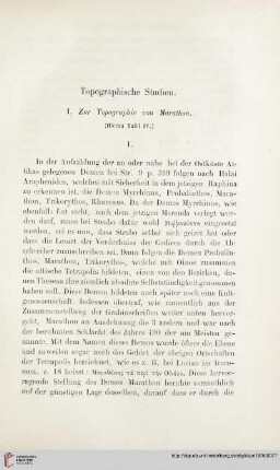 1: Topographische Studien, 1, Zur Topographie von Marathon