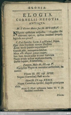 Elogia Cornelii Nepotis Antiqua