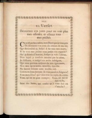10. Verset. Détournez vos yeux pour ne voir plus mes offenses, et effaces tous mes péchés.