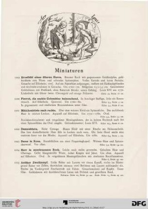 Miniaturen (Nr. 1019-1037)