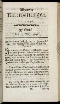37 Stück. d. 13. May 1769.
