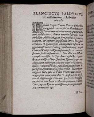 Franciscus Balduinus de institutione Historiae universae