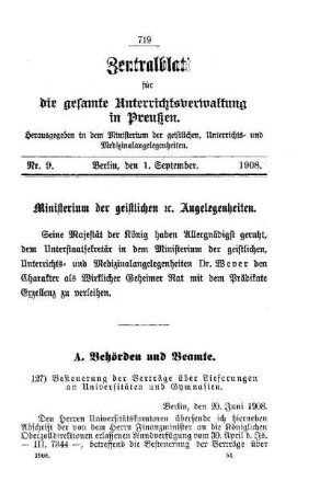 Ministerium der geistlichen etc. Angelegenheiten