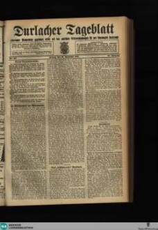 Durlacher Tagblatt : Heimatblatt für die Stadt und den früheren Amtsbezirk Durlach; Pfinztäler Bote für Grötzingen, Berghausen, Söllingen, Wöschbach u. Kleinsteinbach