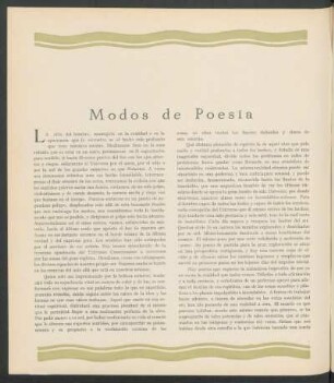 Modos de Poesía