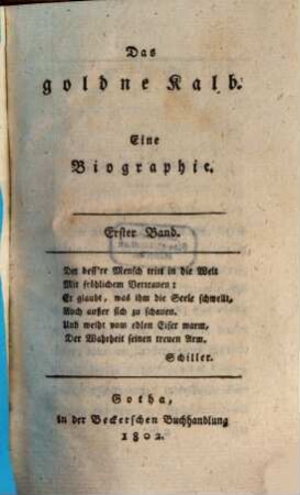 Das goldne Kalb : eine Biographie, 1