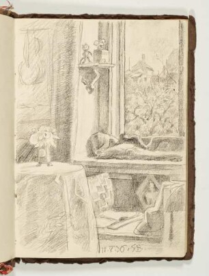 Interieur mit Blick aus dem Fenster