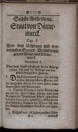 Sechste Abtheilung. Staat von Dännemark.