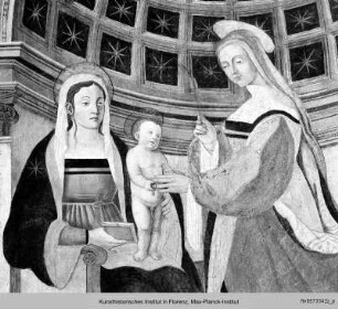 Thronende Madonna mit der heiligen Katharina von Alexandrien: Verlöbnis mit dem Christuskind