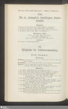 VIII. Die in Evangelicis beauftragten Staatsminister