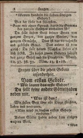 Vom ersten Gebote. - Vom zehenden Gebote.
