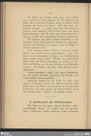 3. Haltbarkeit der Platindrucke