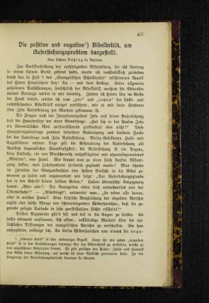 ¬Die¬ positive und negative Bibelkritik, am Auferstehungsproblem dargestellt