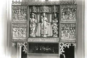 Elbing, St. Marienkirche : Elbing (Elblag/Polen). St. Marienkirche. Hochaltar (Schreinaltar), Holzschnitzerei. Gesamtansicht geöffnet