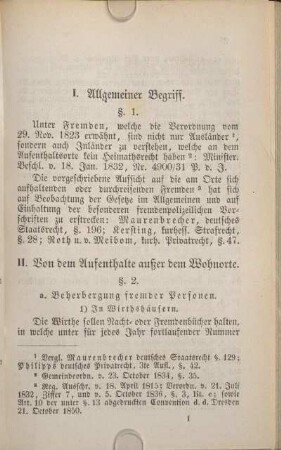 II. Von dem Aufenthalte außer dem Wohnorte.
